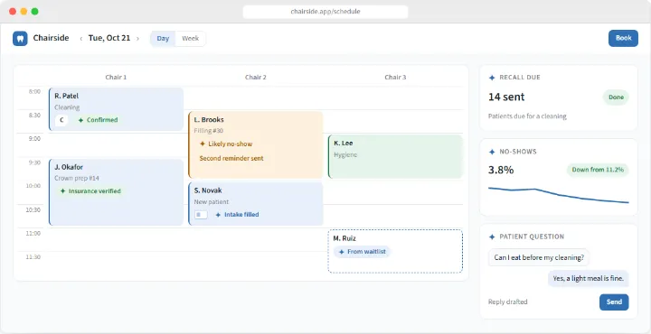 Chairside sample app, finished screen